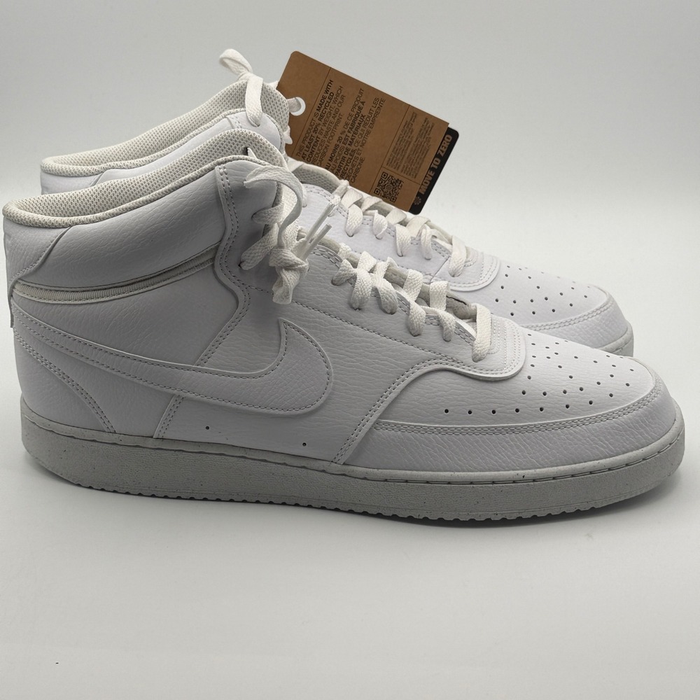 Nike Court Vision Mid NN Shoes Men Size 13 White White Basketball DN3577-100